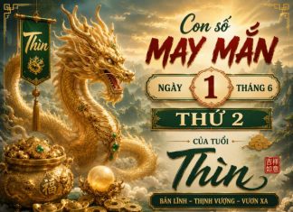 Con số may mắn ngày 1 tháng 6 thứ 2 của tuổi Thìn