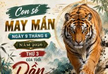 Con số may mắn ngày 9 tháng 6 thứ 3 của tuổi Dần