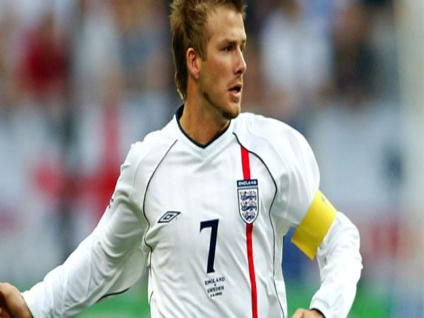 Beckham với áo số 7 ở tuyển Anh